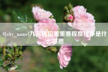 琼海九宫格位置重要程度排序是什么意思