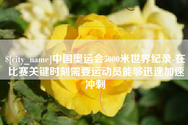 琼海中国奥运会5000米世界纪录-在比赛关键时刻需要运动员能够迅速加速冲刺