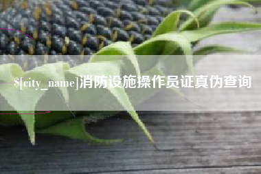 琼海消防设施操作员证真伪查询