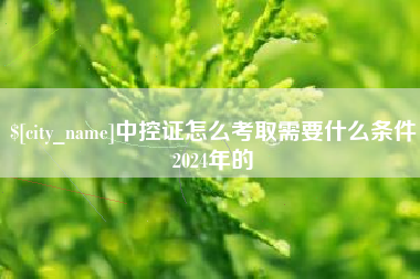 琼海中控证怎么考取需要什么条件2024年的
