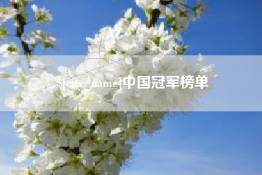 琼海中国冠军榜单